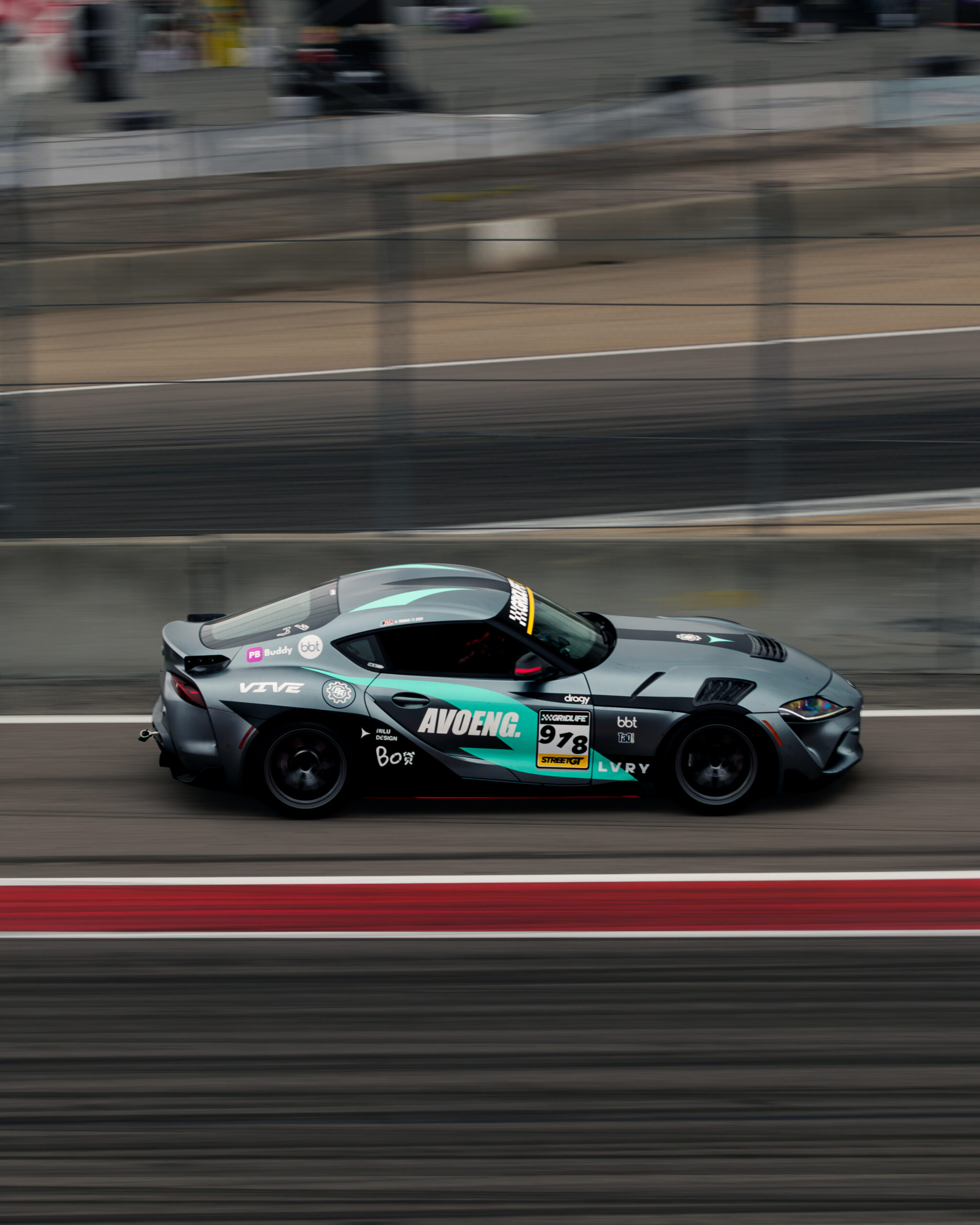 VIVE-equipped racing car on the circuit