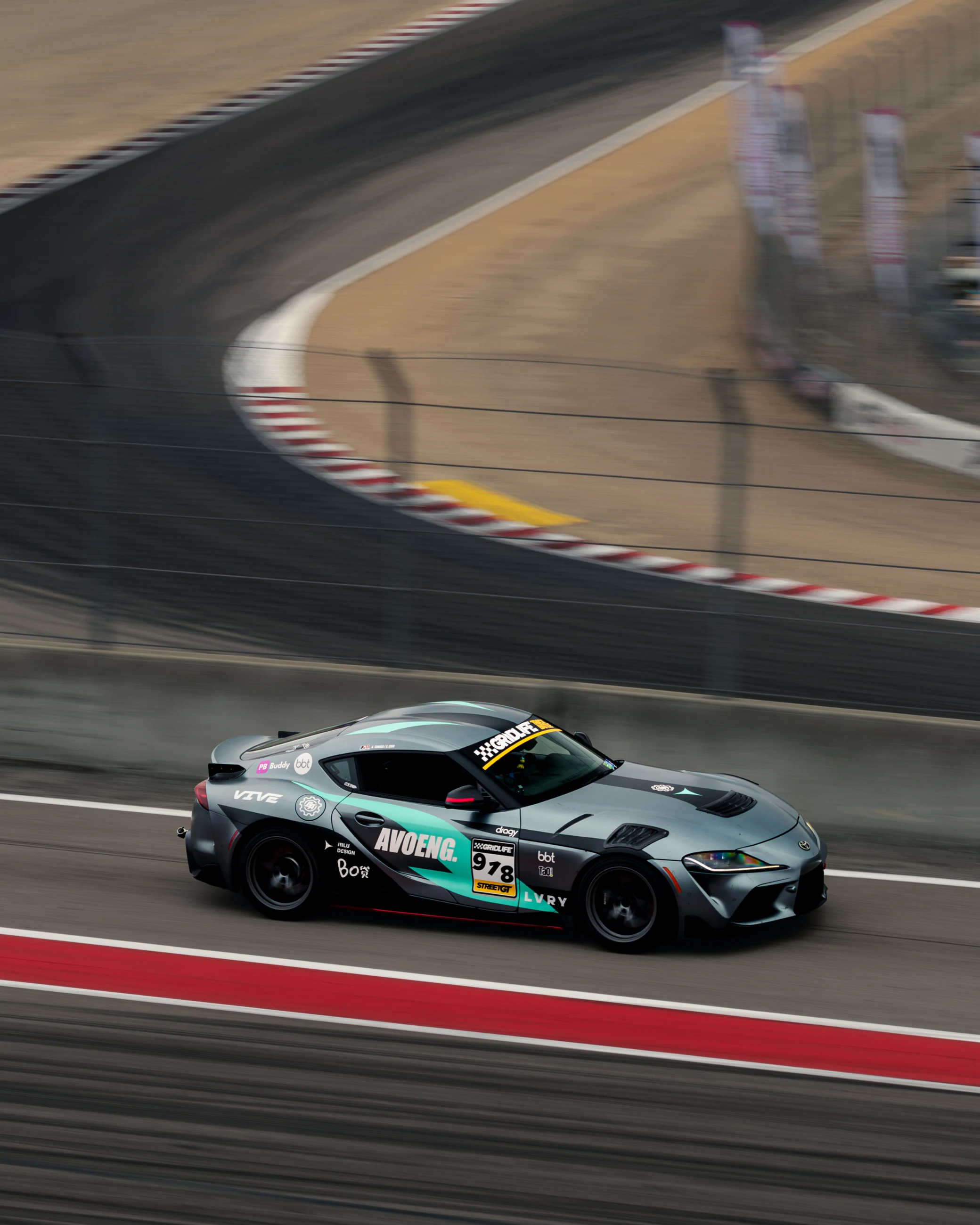 VIVE-equipped racing car on the circuit